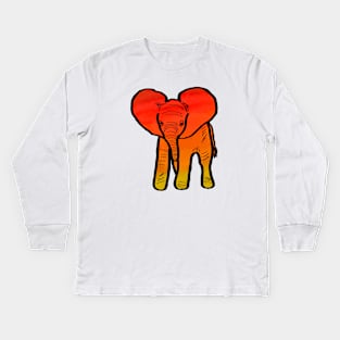 Sunset Elephant Kids Long Sleeve T-Shirt